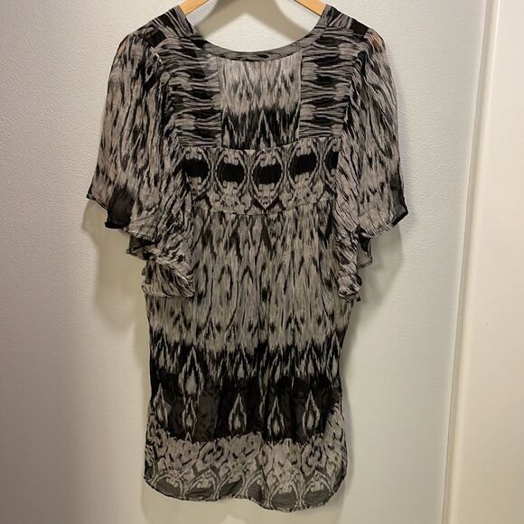 NWOT Joie woman’s black and gray silk sheer dress - Picture 8 of 15